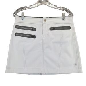 Athleta Skirt Womens Size 4 Gray Zip Pockets Polyester Blend #791804
